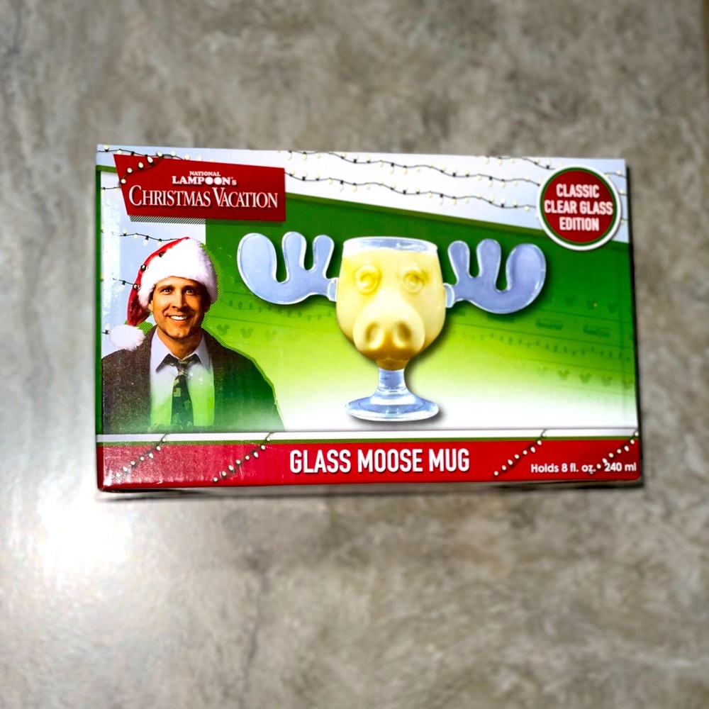 National Lampoons Christmas Vacation Glass Moose Mug Collectible 8oz